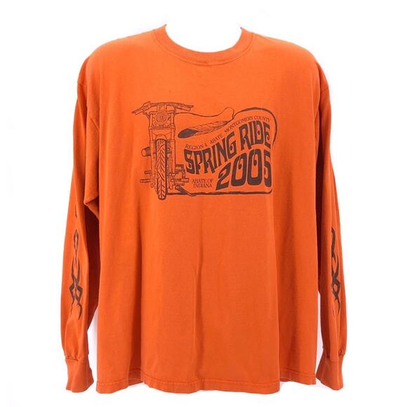 Y2K biker motorcycle Indiana Spring Ride 2005 long sleeve tshirt 2000s vintage - Picture 1 of 10